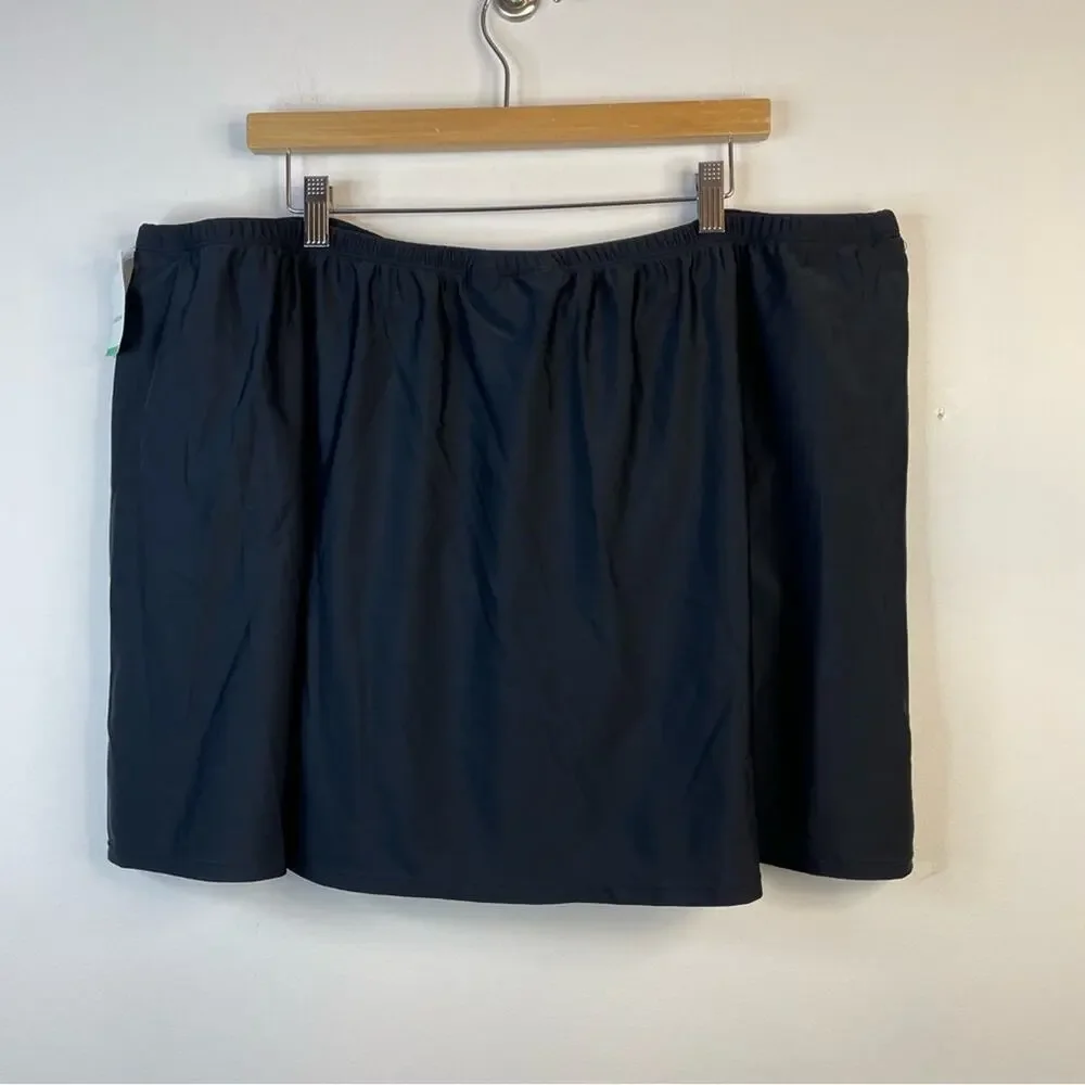 Croft & Barrow Black Swim skirt Skirted swimsuit bottoms Womens 26W 26 W new nwt